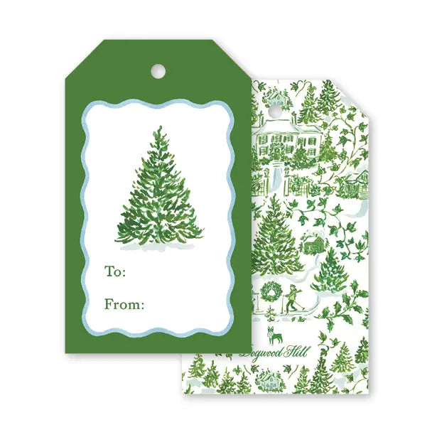 Winter Toile Christmas Gift Tags