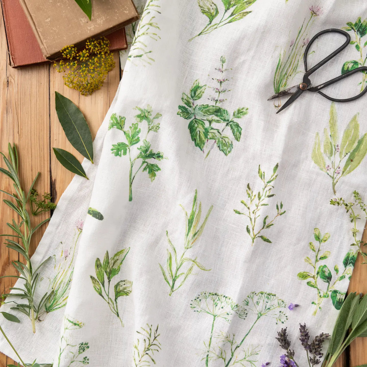 Herbs Linen Kitchen Towel