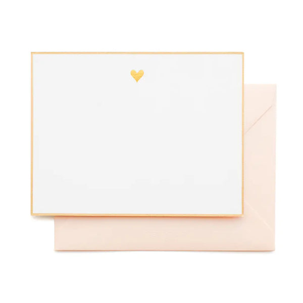 Gold Heart Notecard Set