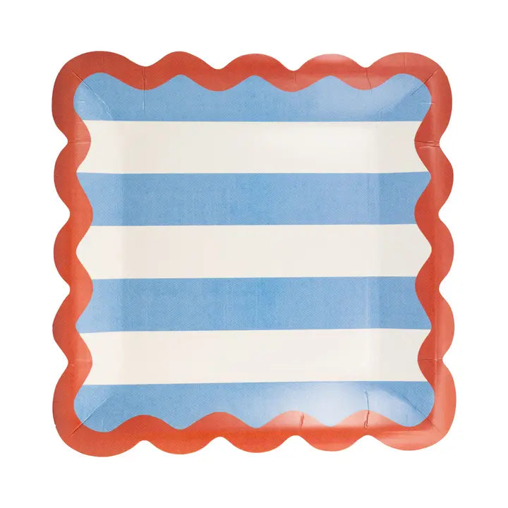 Red Ric Rac Plates Hamptons Stripes 9