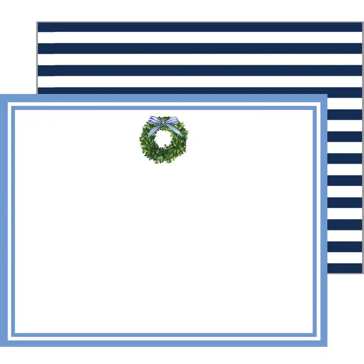 Boxwood Wreath Flat Notecard Set