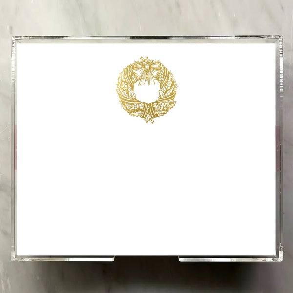 Wreath Gold Foil Large Notepad