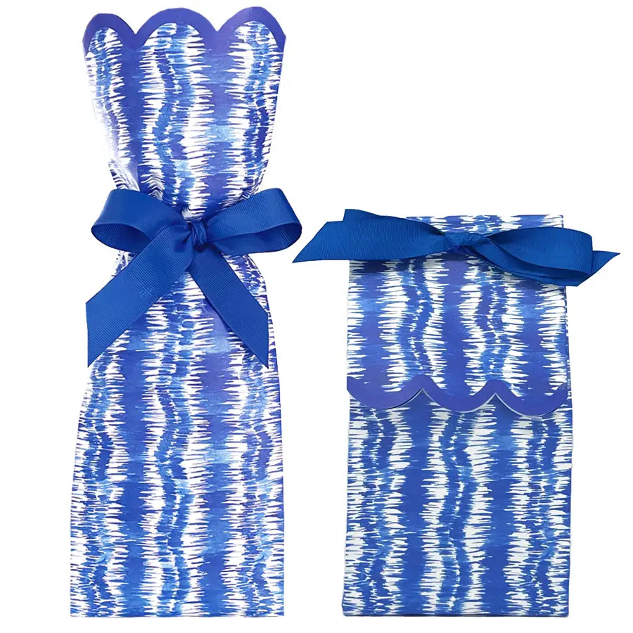 Blue Ikat Wine and Gift Bag Set