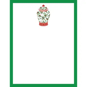 Holly Ginger Jar Christmas Notepad