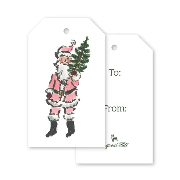 Kris Kringle Pink Christmas Gift Tags
