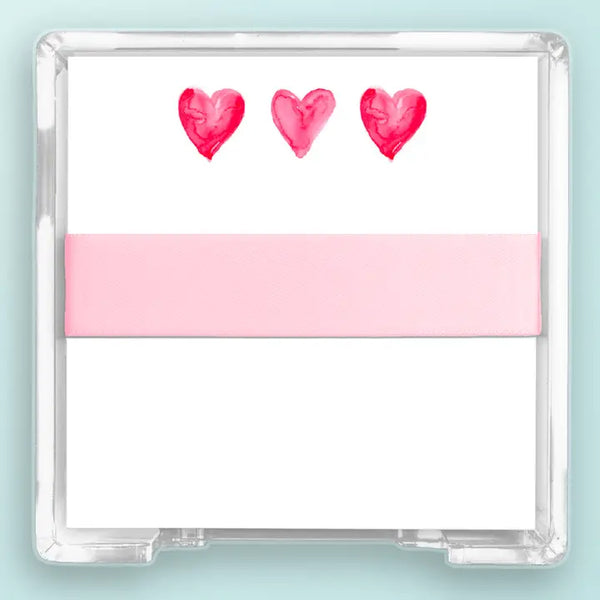 3 Pink Hearts Desk Set
