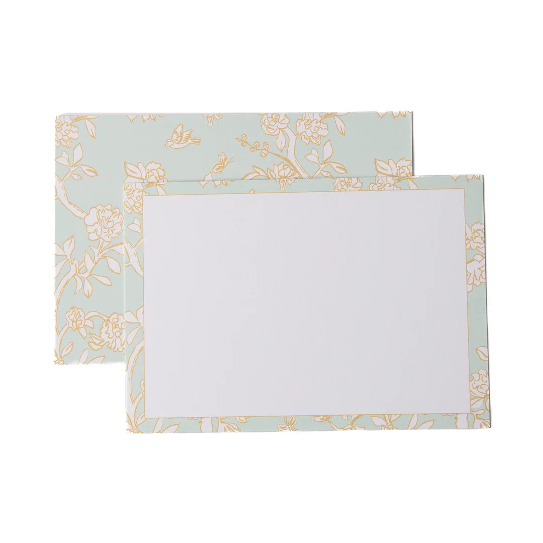 Mint Chinoiserie Notecards