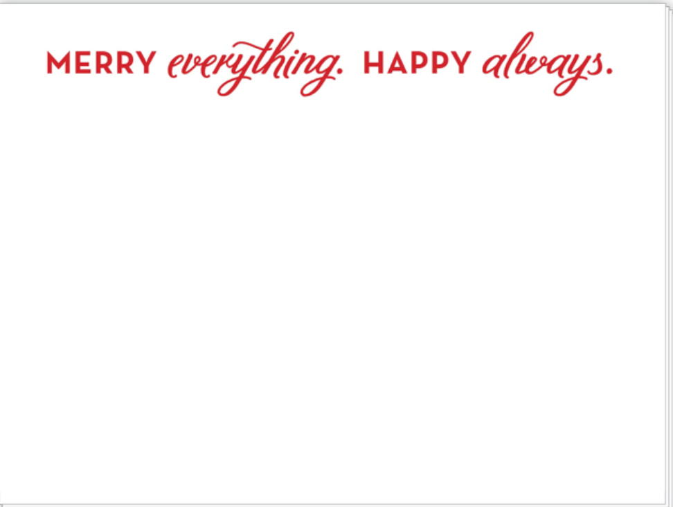 Merry Everything Happy Always Christmas Mini Slab Notepad