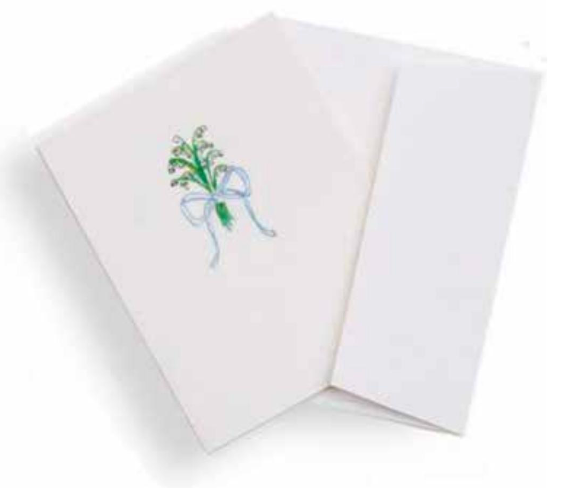 Lily of the Valley with Bow Folded Notecards