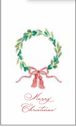 Wreath with Red Tassel Christmas Gift Tags