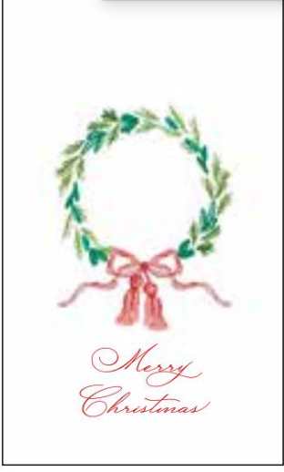 Wreath with Red Tassel Merry Christmas Gift Tags