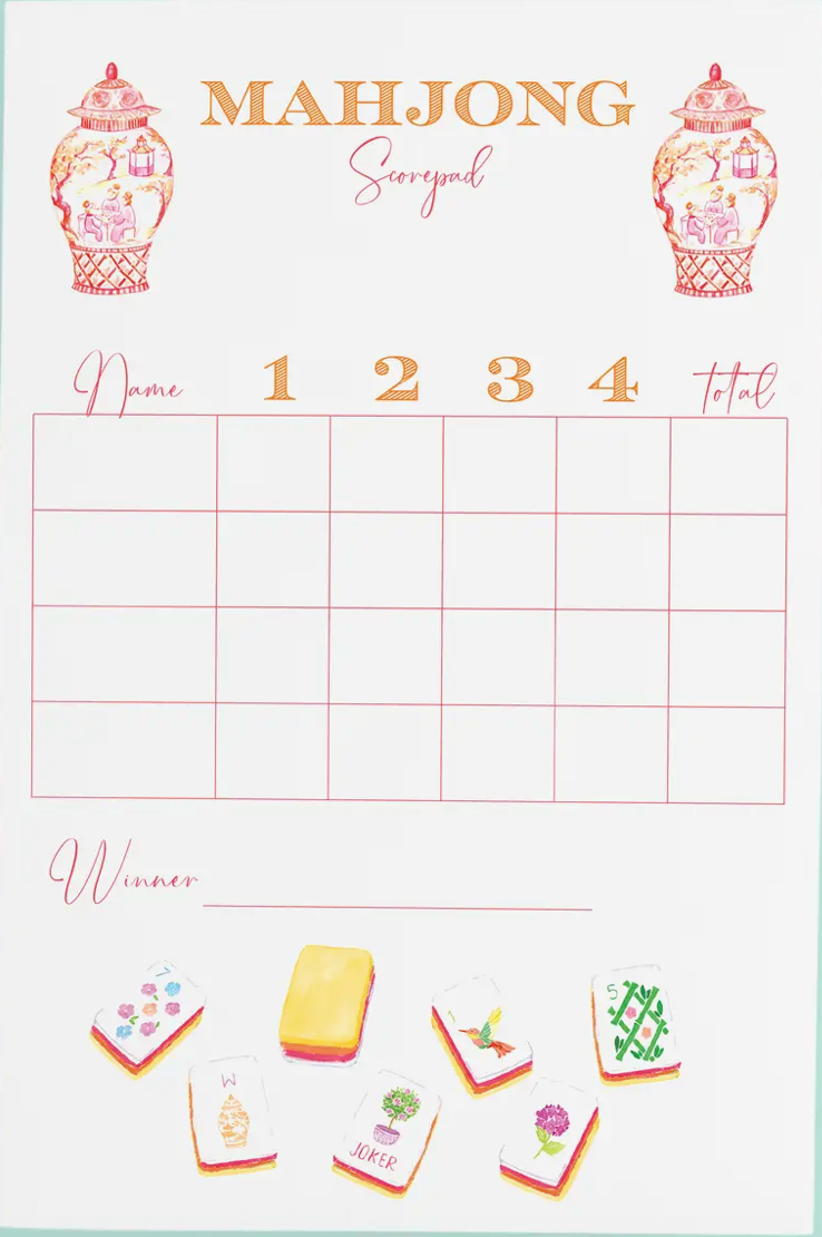 Mahjong Scorecard Pad