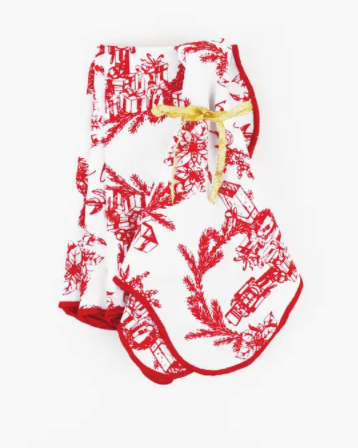 8 Oak Lane Holiday Toile Dinner Napkins