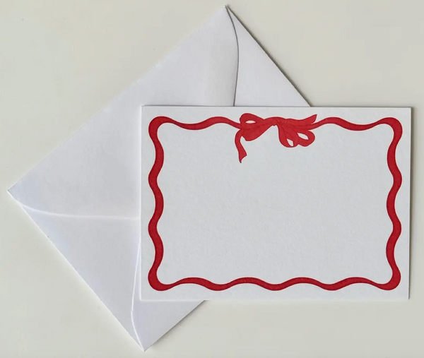 Red Ribbon Christmas Gift Enclosure Cards