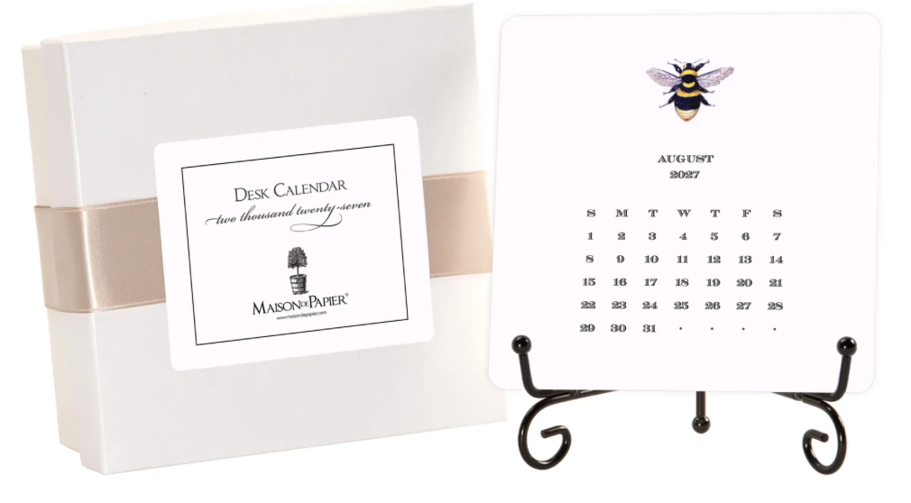 2027 Desk Calendar With Easel