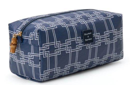 Navy Buckle Barrel Bag