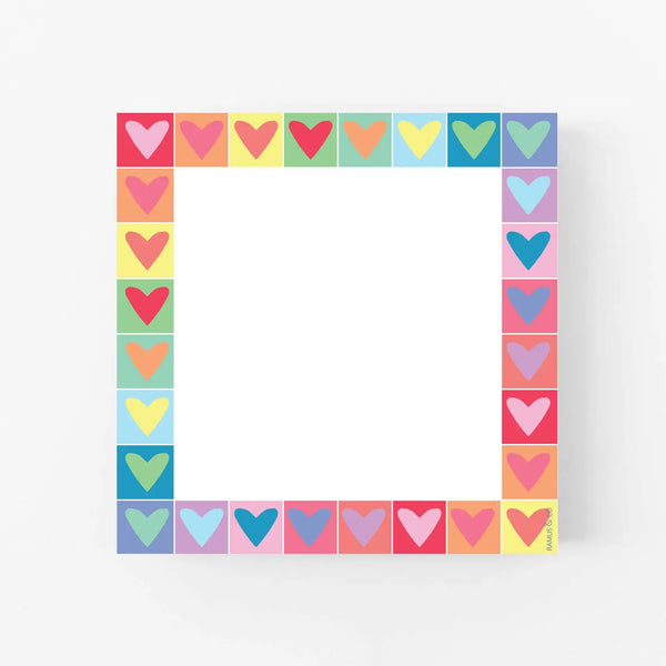 Rainbow Hearts Notepad