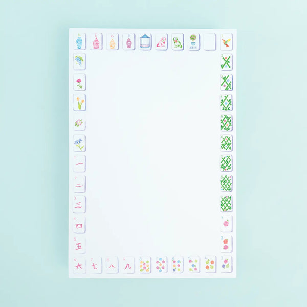 Sunset Mahjong Tiles Border Notepad