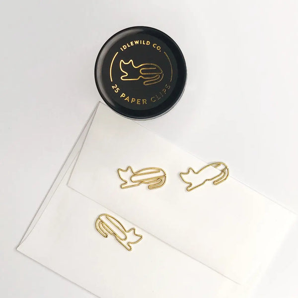 Cat Gold Plated Paperclips