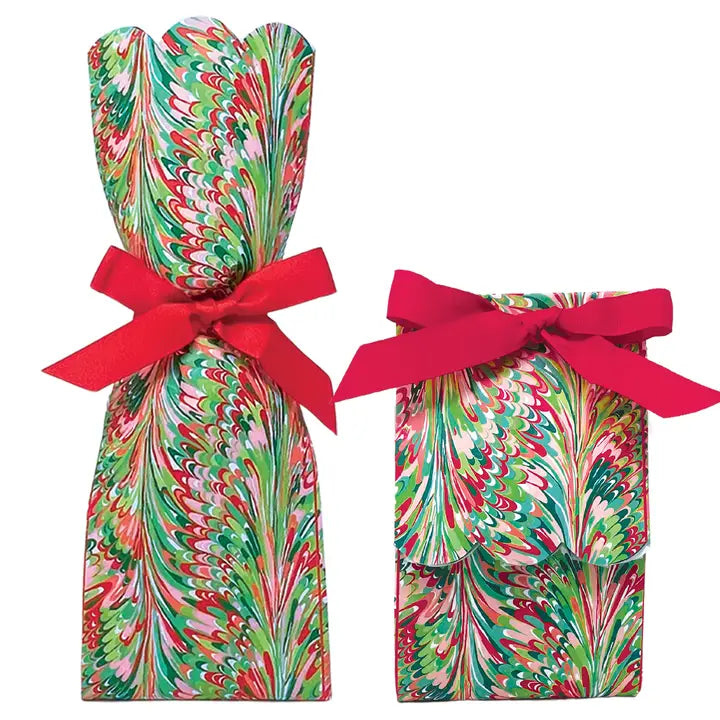Christmas Marble Wine and Gift Bag Set