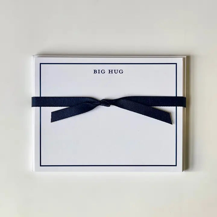 Navy Big Hug Flat Notecards