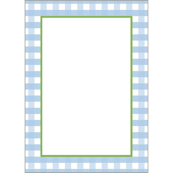 Blue Gingham Check Notepad