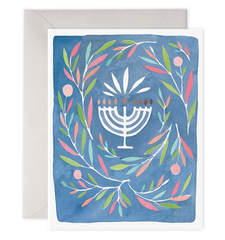 Menorah Hanukkah Greeting Card