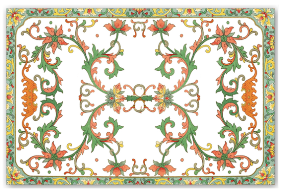 Chinese Floral Frame Placemats