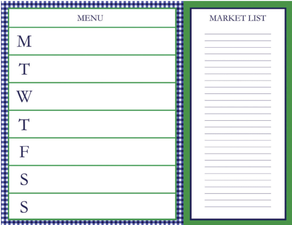 Meal Planner with Tear Off Market List