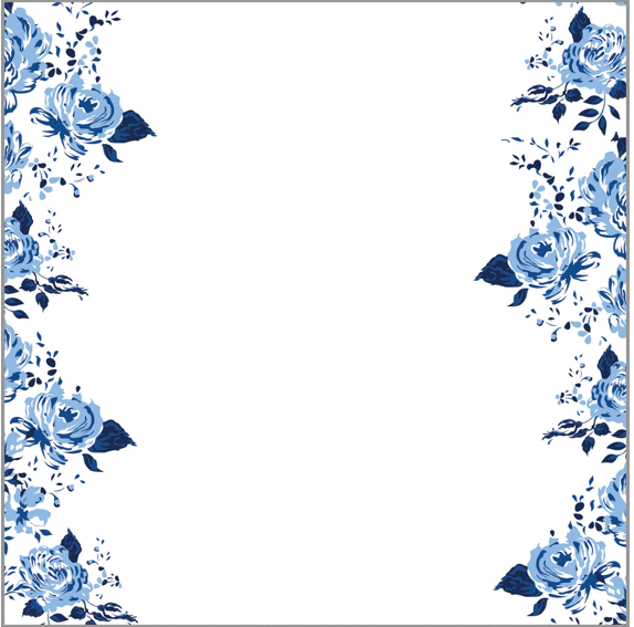 Blue Floral Slab Notepad