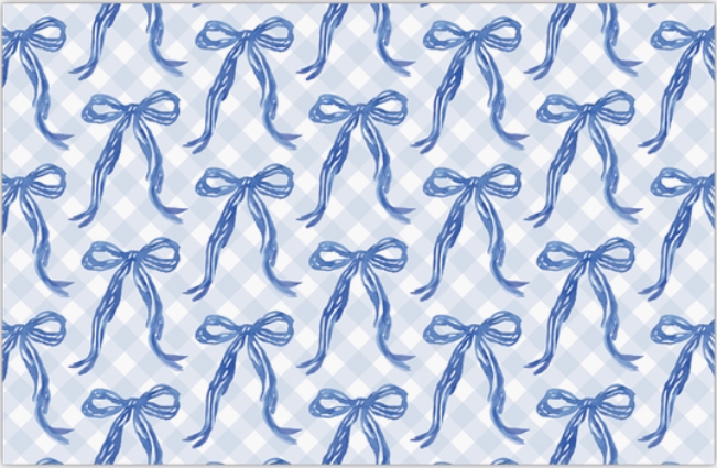 Blue Bow Paper Placemats