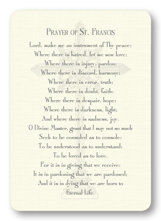 Prayer of St. Francis Prayer Enclosure Cards